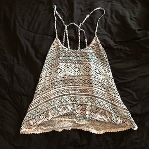 2/$15 Aeropostale Blue Tribal Patterned Tank